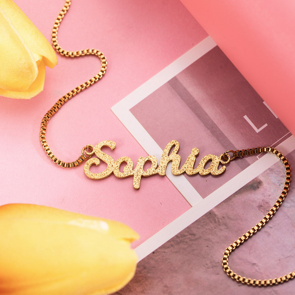 Namens Halskette glitzernd