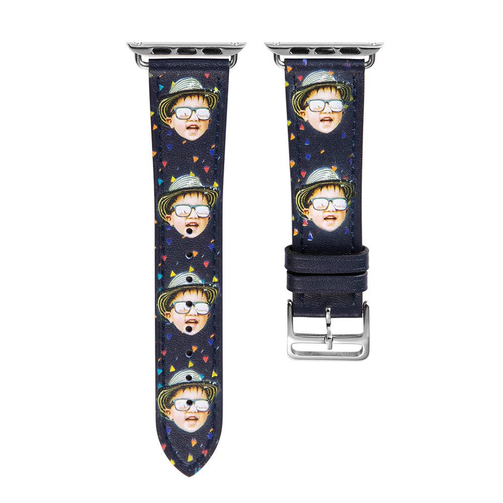 Personalisiertes Foto-Lederarmband für Apple Watch
