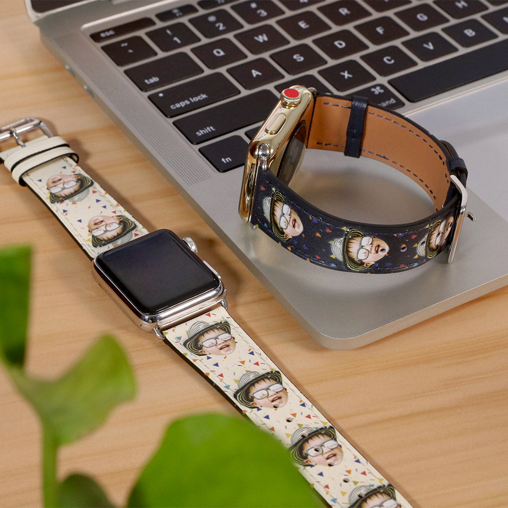 Personalisiertes Foto-Lederarmband für Apple Watch