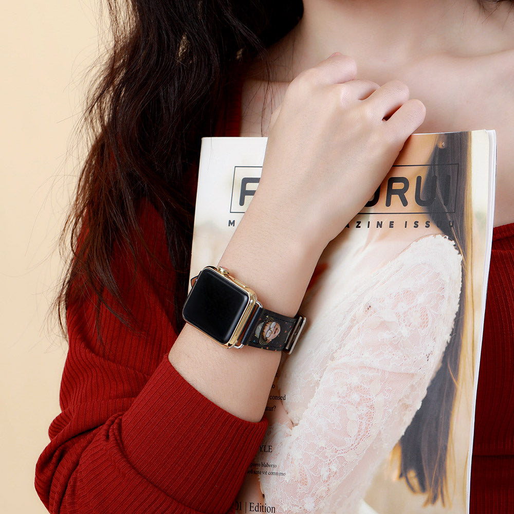 Personalisiertes Foto-Lederarmband für Apple Watch