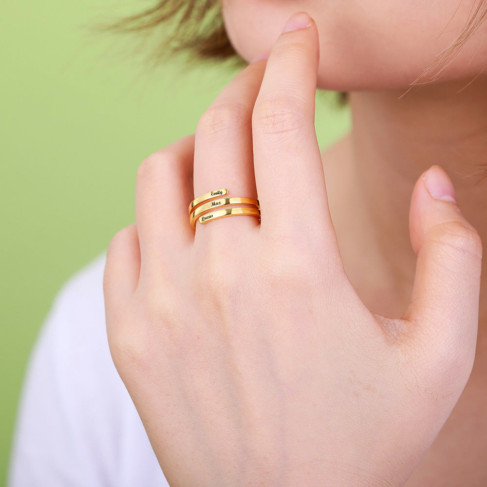 Namensring, z.B. 18K Vergoldetes Sterling Silver 925