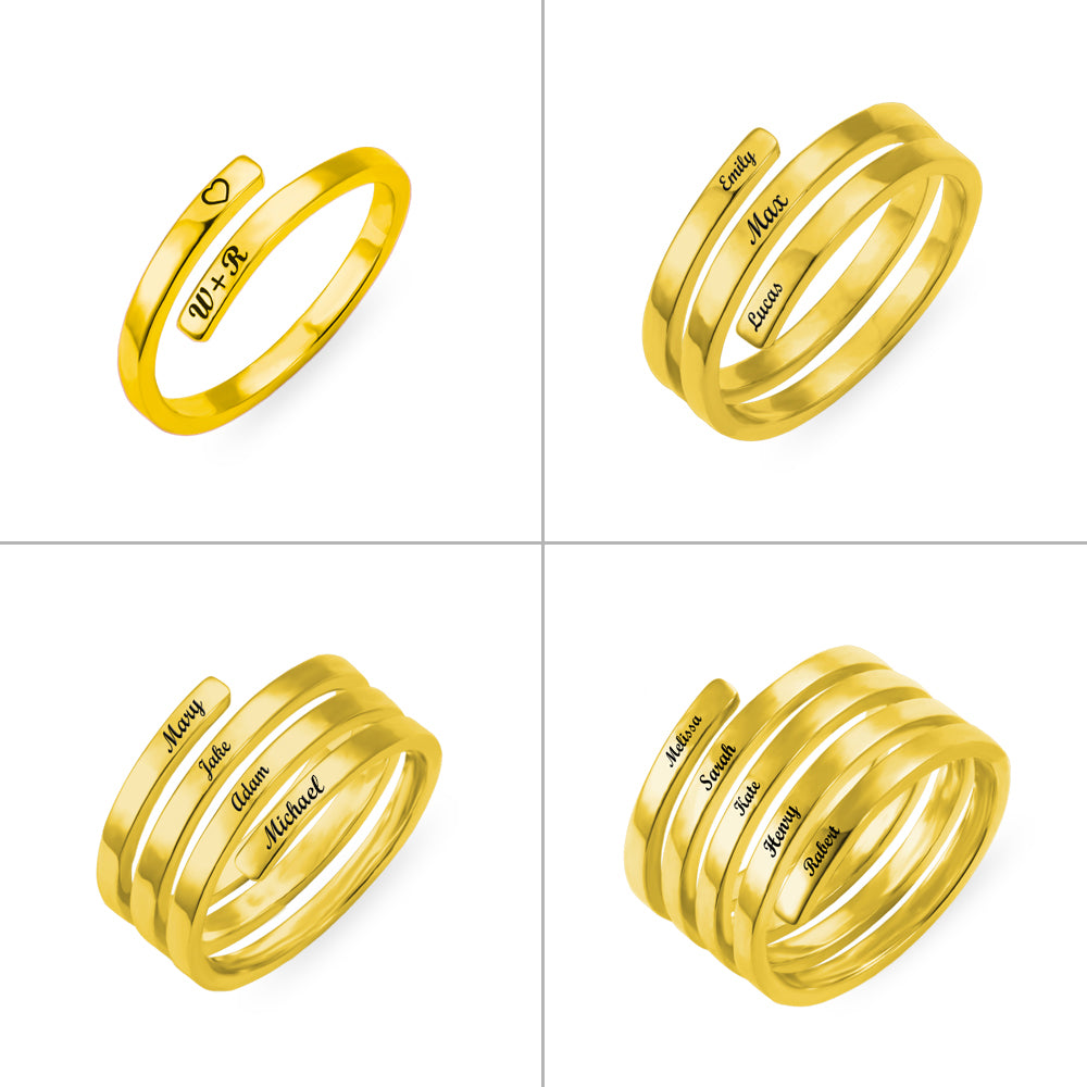 Namensring, z.B. 18K Vergoldetes Sterling Silver 925