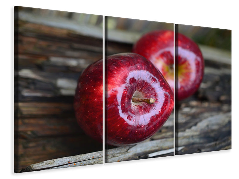 Leinwandbild 3-teilig 2 Äpfel