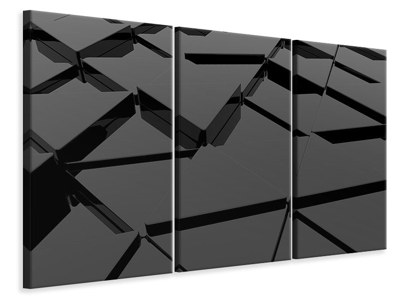 Leinwandbild 3-teilig 3D-Dreiecksflächen
