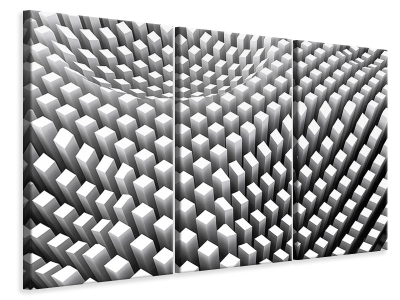 Leinwandbild 3-teilig 3D-Rasterdesign