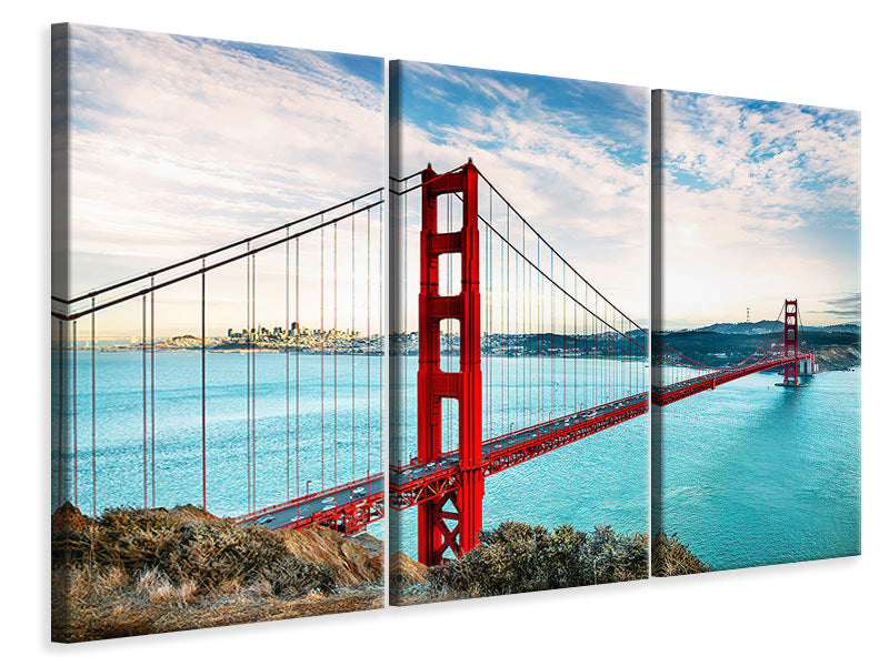 Leinwandbild 3-teilig Golden Gate Bridge
