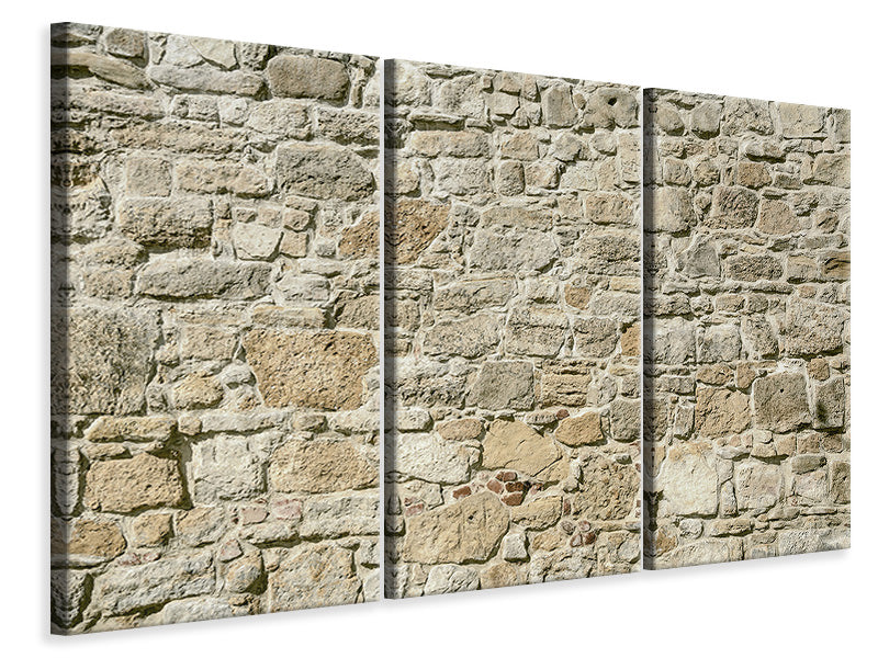 Leinwandbild 3-teilig Naturmauer