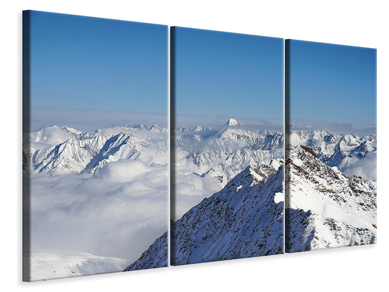 Leinwandbild 3-teilig Fantastischer Ausblick auf die Gipfel