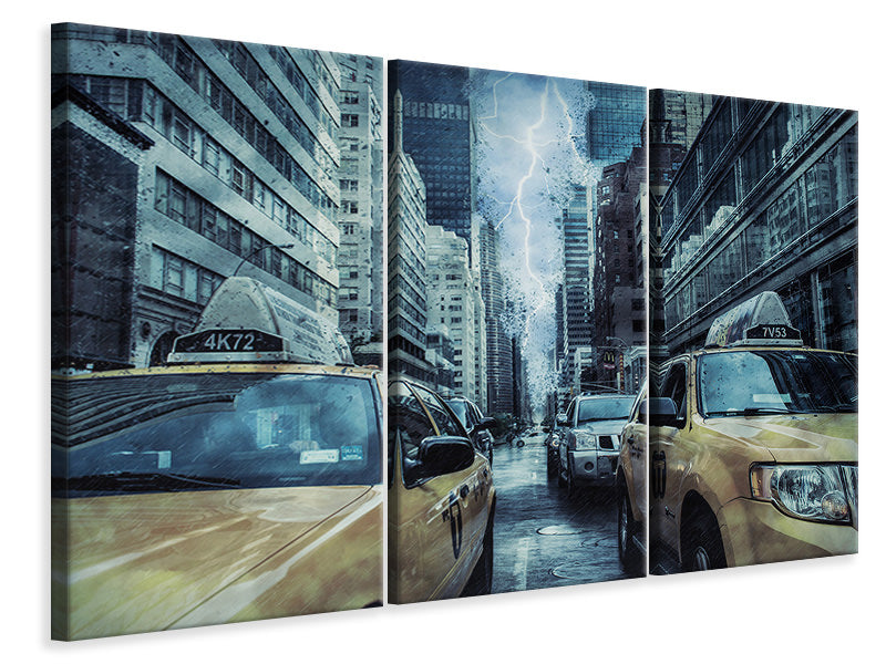 Leinwandbild 3-teilig Gewitter in New York