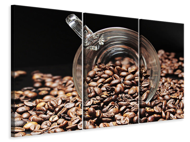 Leinwandbild 3-teilig Kaffeebohnen XL
