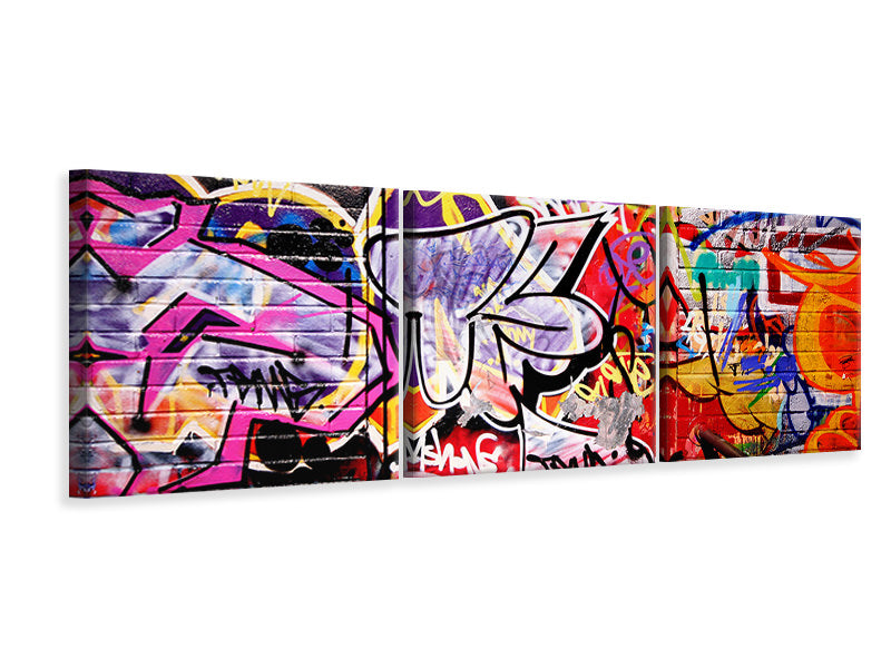 Panorama Leinwandbild 3-teilig Graffiti Kunst