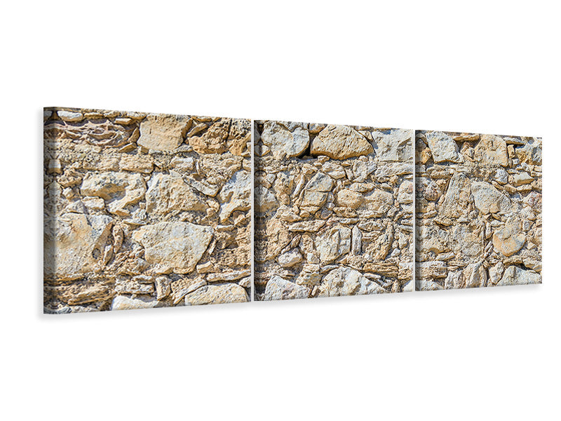 Panorama Leinwandbild 3-teilig Sandsteinmauer