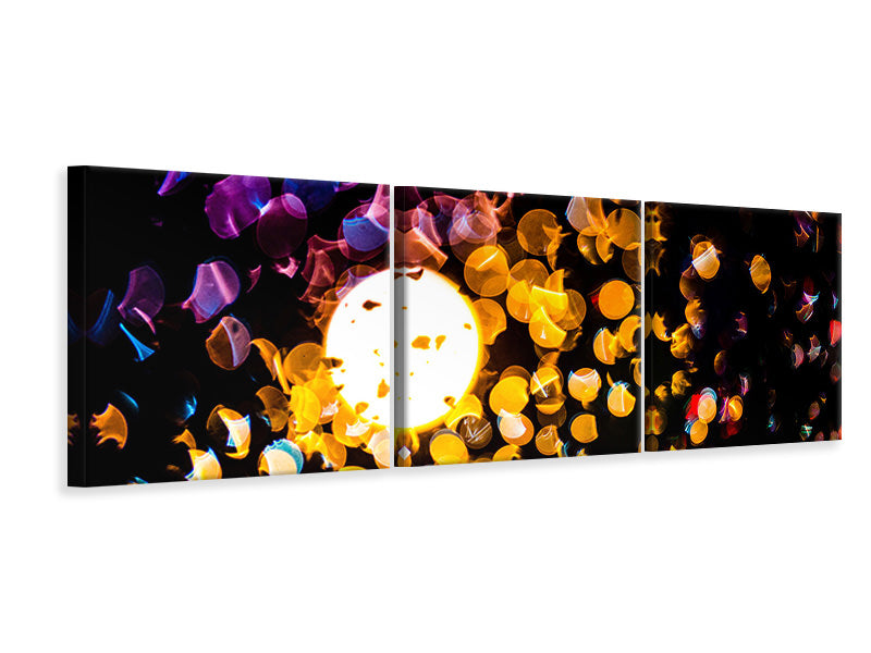 Panorama Leinwandbild 3-teilig Abstraktes Lichtspiel in Farbe