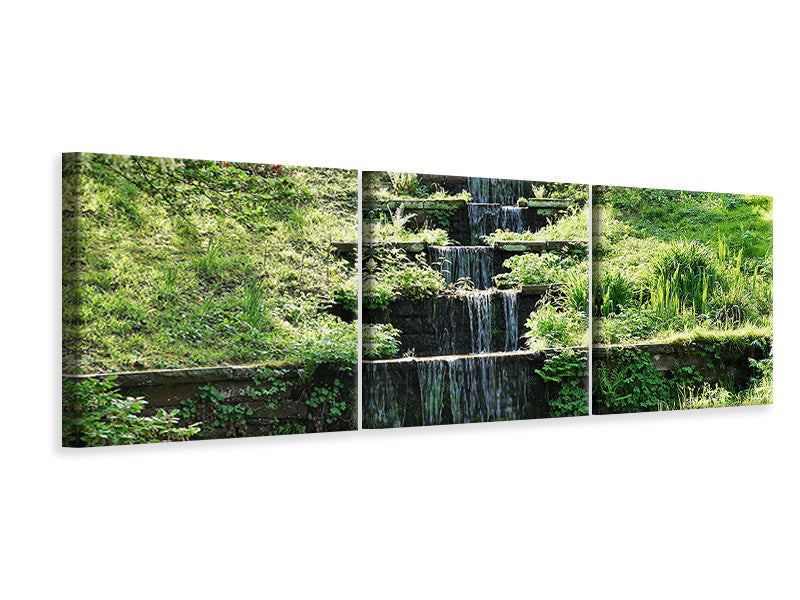 Panorama Leinwandbild 3-teilig Design Wasserfall