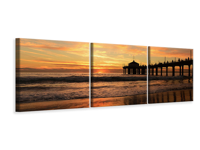 Panorama Leinwandbild 3-teilig Ein Platz am Strand zum Träumen