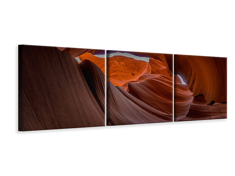 Panorama Leinwandbild 3-teilig Fantastischer Antelope canyon
