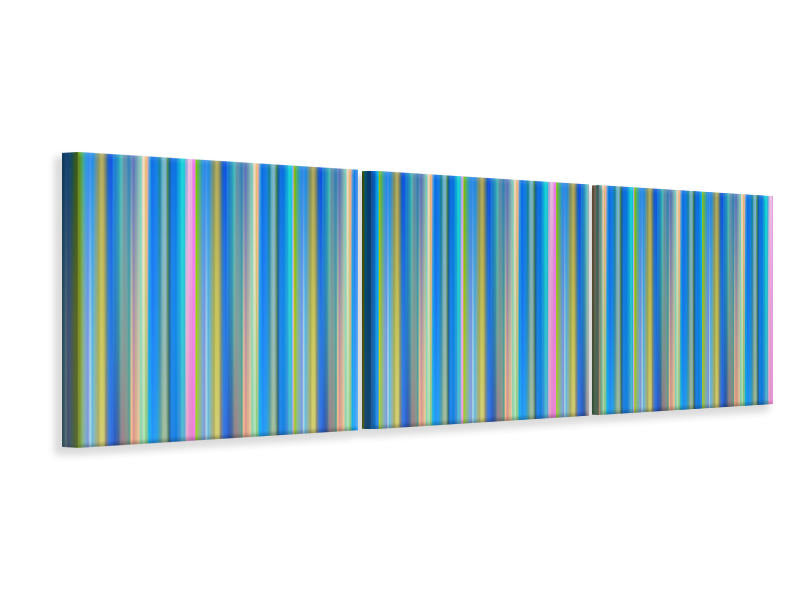 Panorama Leinwandbild 3-teilig Farbige Streifen