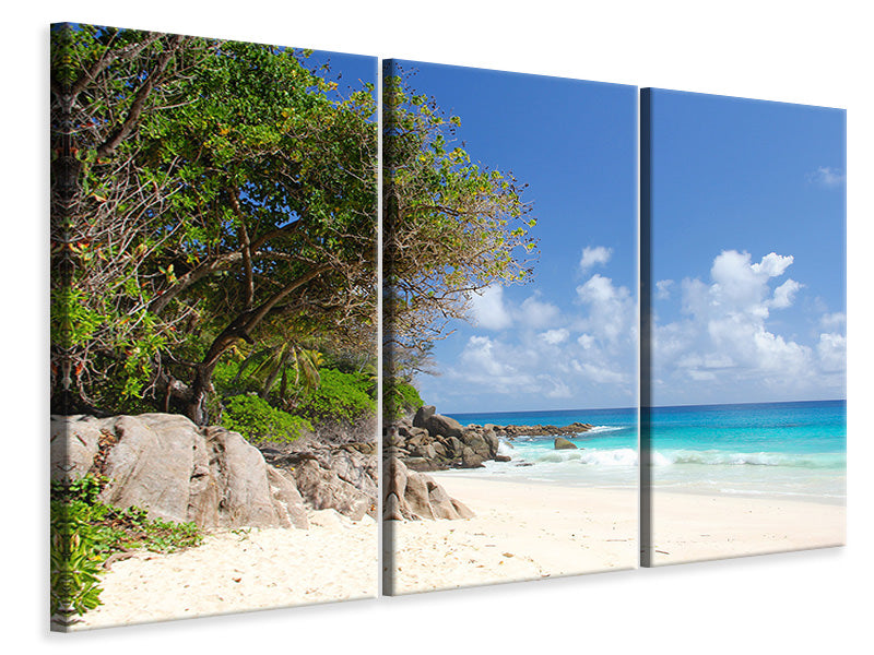 Leinwandbild 3-teilig Traumstrand Seychellen