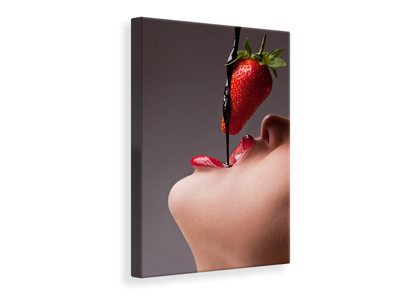 Leinwandbild Erdbeer-Kuss