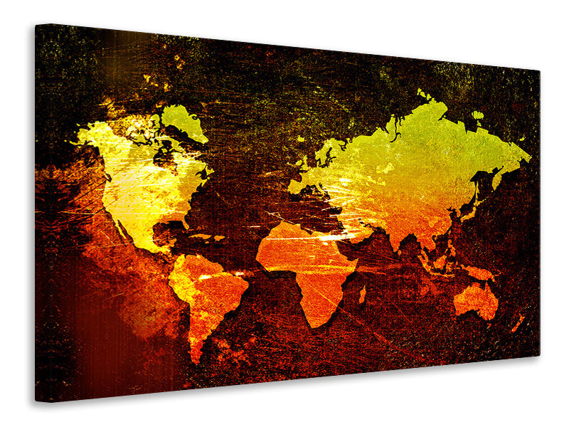 Leinwandbild Retro-Weltkarte