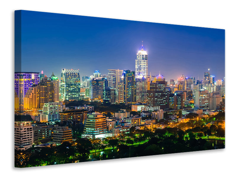 Leinwandbild Skyline One Night in Bangkok