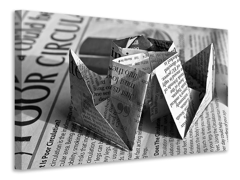 Leinwandbild Origami Zeitung