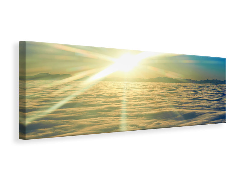 Leinwandbild Panorama Sonnenaufgang über den Wolken