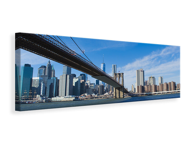 Leinwandbild Panorama Brooklyn Brücke bei Sonnenschein
