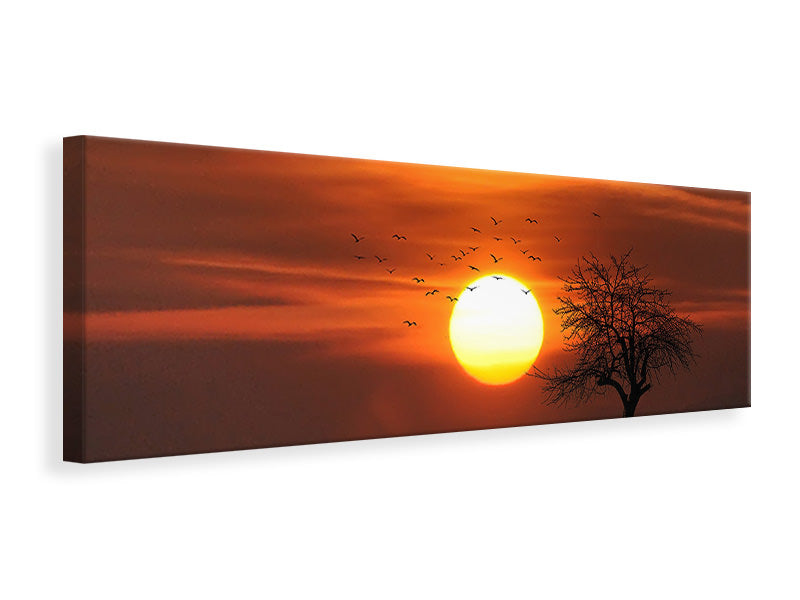 Leinwandbild Panorama Der Sonnenuntergang am Horizont