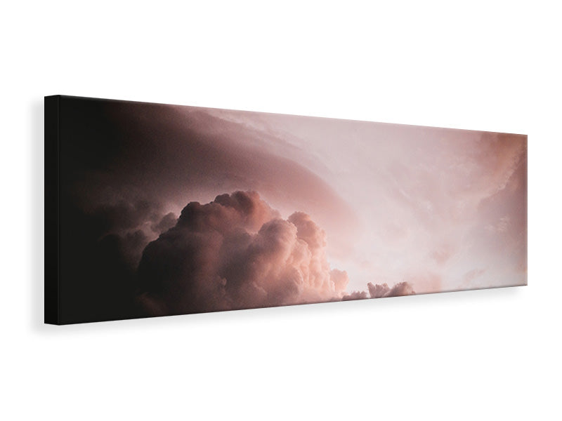 Leinwandbild Panorama Rosa Wolken