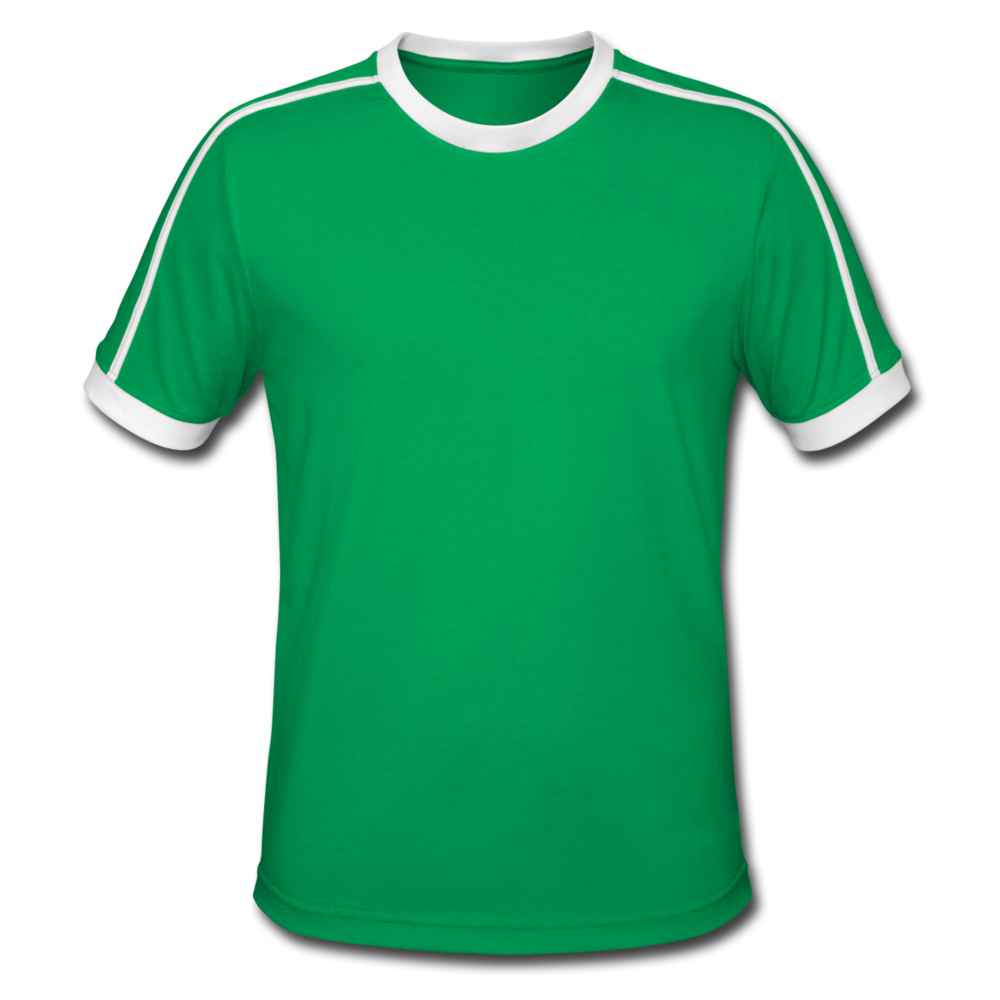 Men's Retro T-Shirt - kelly green/white