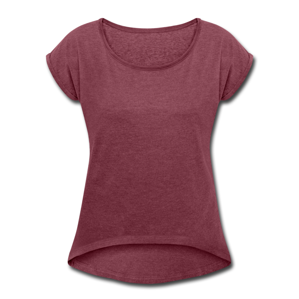 Women’s T-Shirt with rolled up sleeves - heather burgundy
