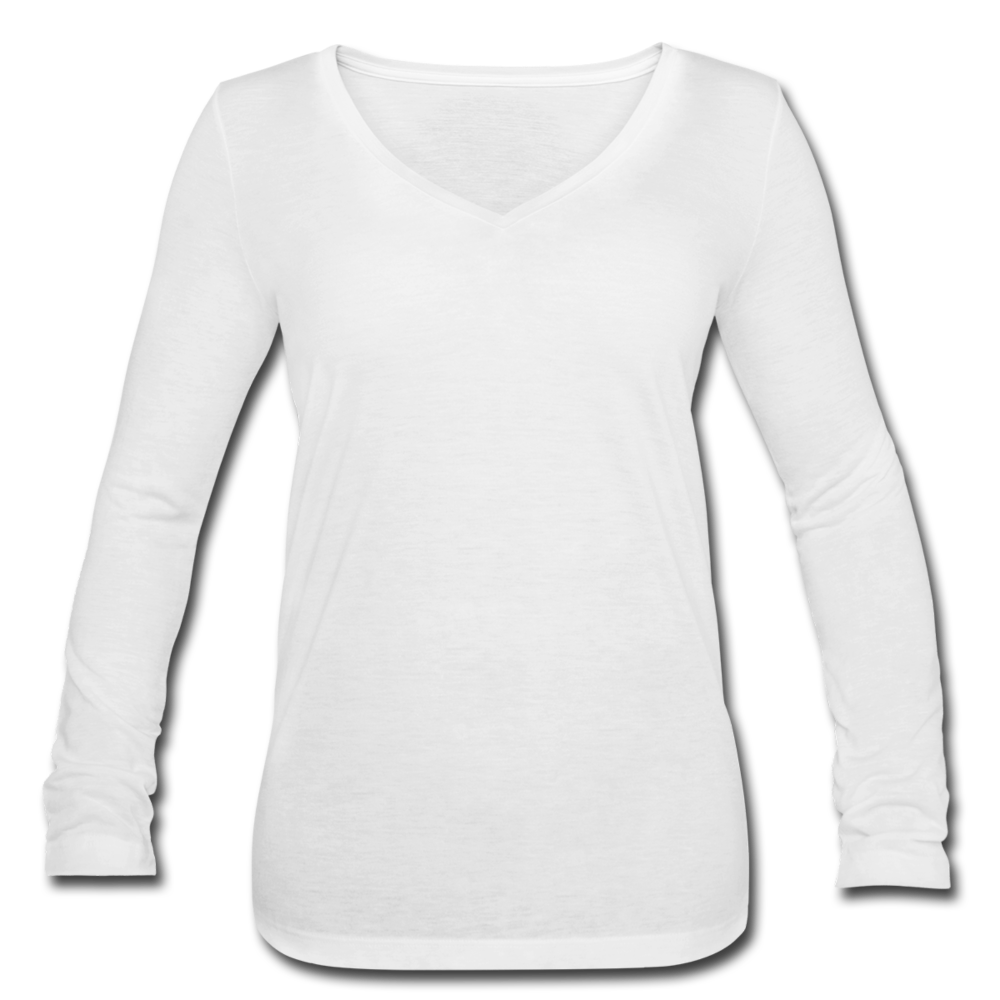 Women’s V-Neck Long Sleeve Shirt - white