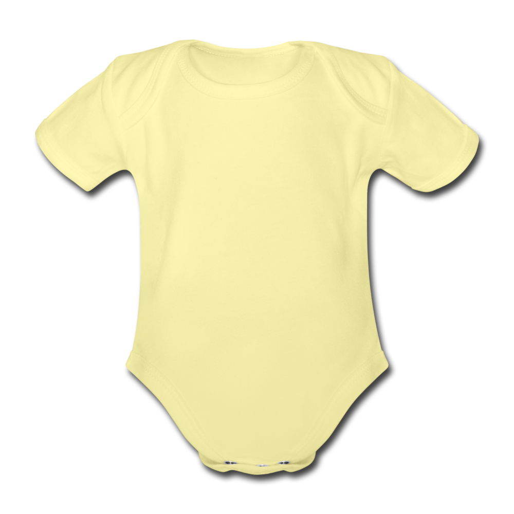 Organic Short-sleeved Baby Bodysuit - washed yellow