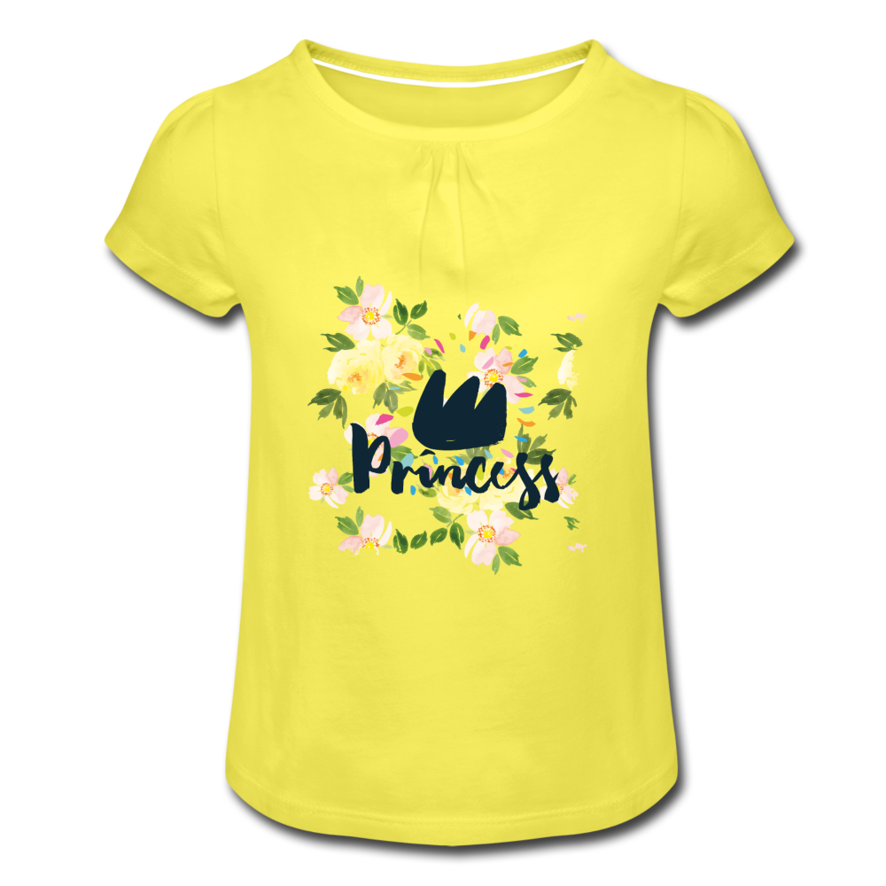 Mädchen-T-Shirt | Princess mit Raffungen - Gelb