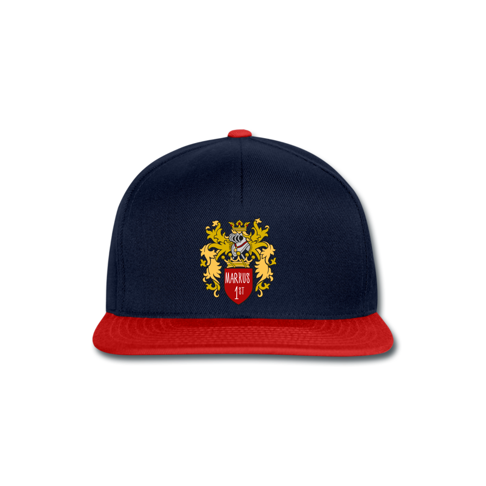 Snapback Cap | KING mit deinem Namen personalisierbar 🏆 - Navy/Rot