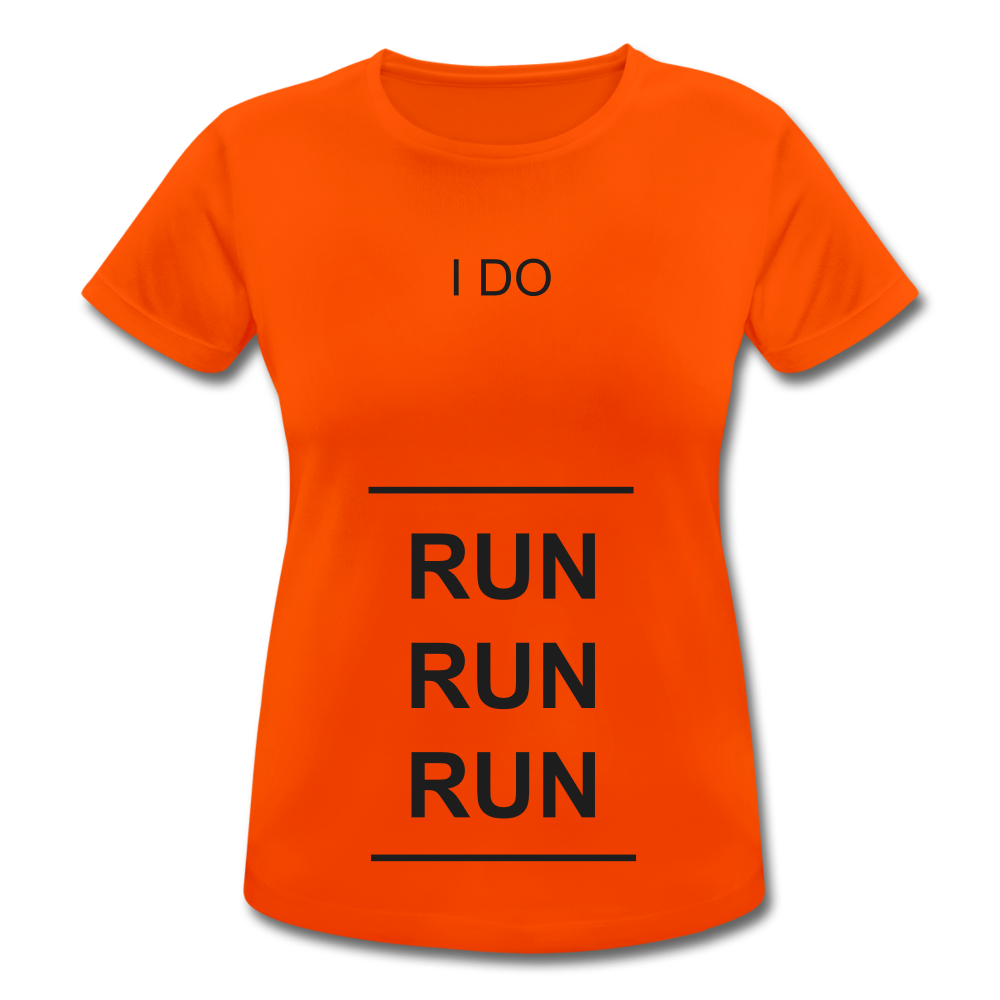 RUN RUN RUN Lauf-Shirt atmungsaktiv - Neonorange
