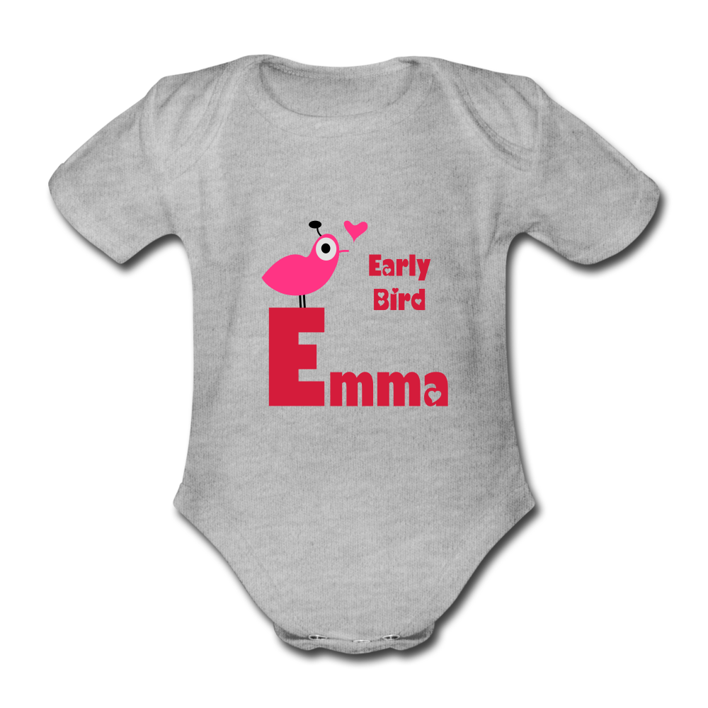 Emma - Baby Bio-Kurzarm-Body - Grau meliert