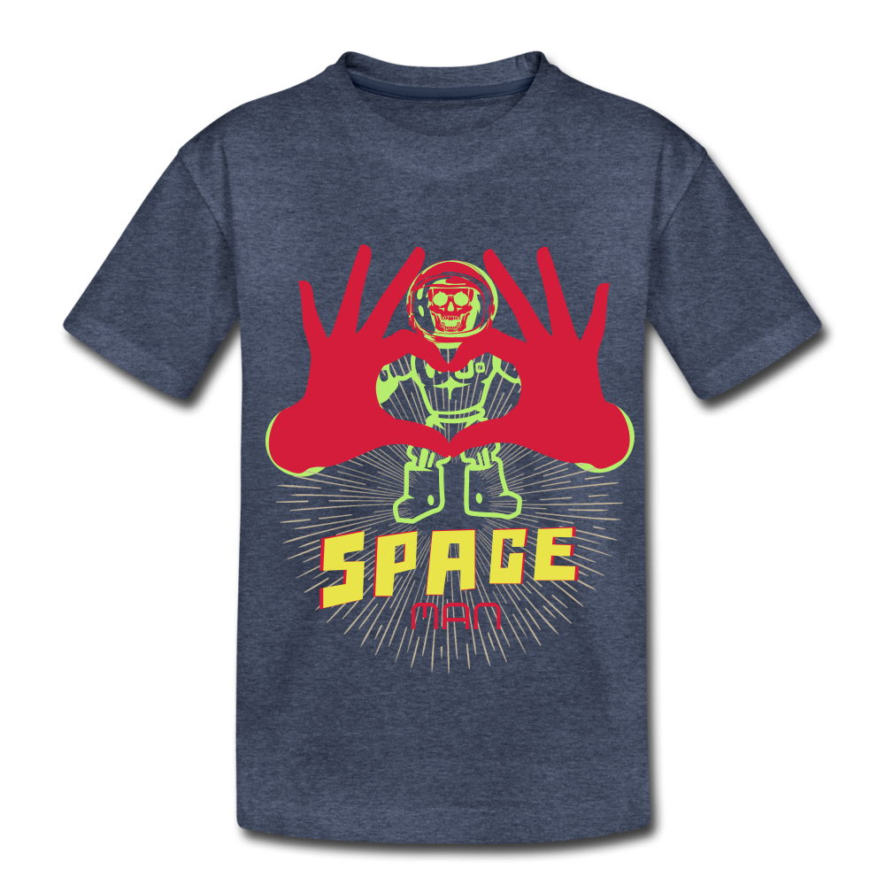 "SPACE-MAN" - Teenager T-Shirt - Blau meliert