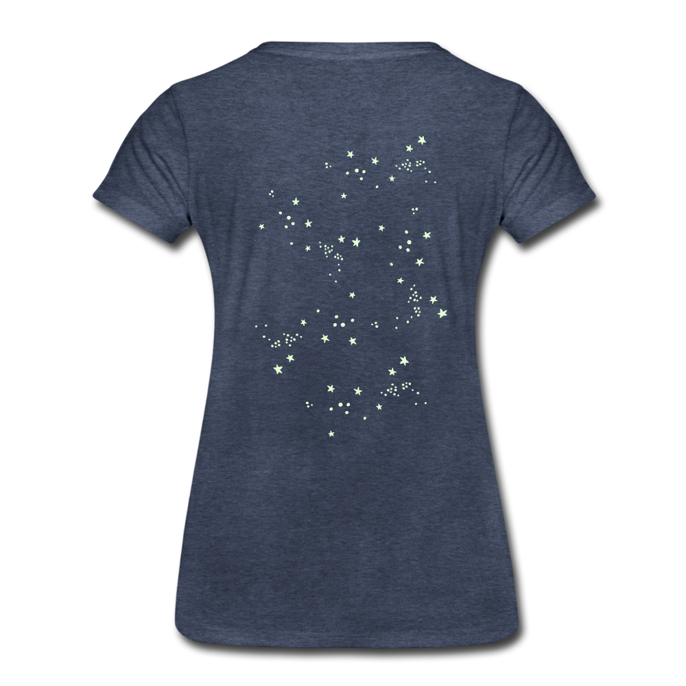 Sternschnuppe T-Shirt - leuchtet im Dunklen - Blau meliert