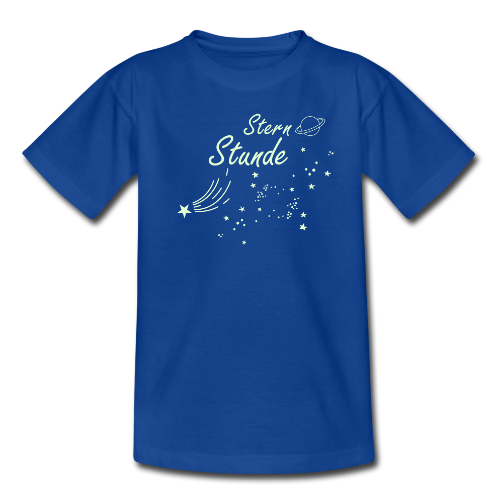 "Stern Stunde" Teenager T-Shirt - leuchtet im Dunklen - Royalblau