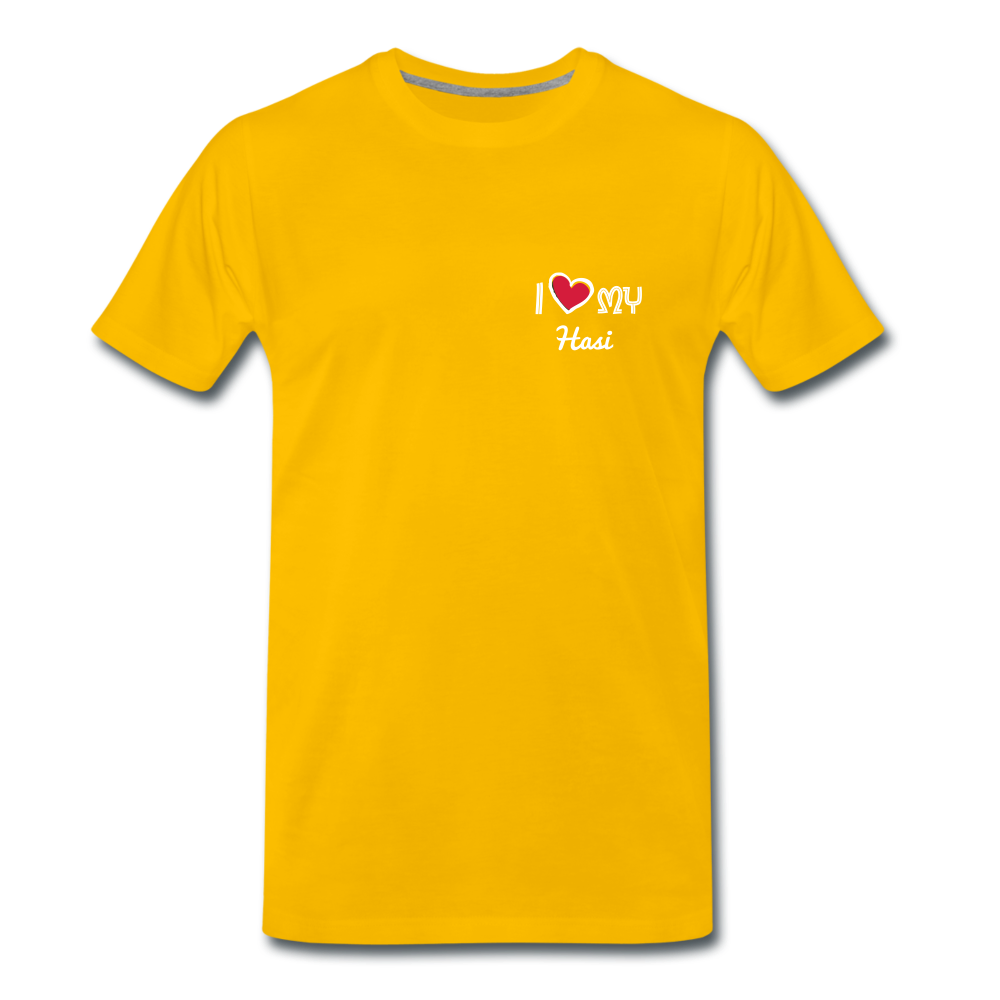 Männer Premium T-Shirt 💍 Partnerlook - personalisierbar - Sonnengelb
