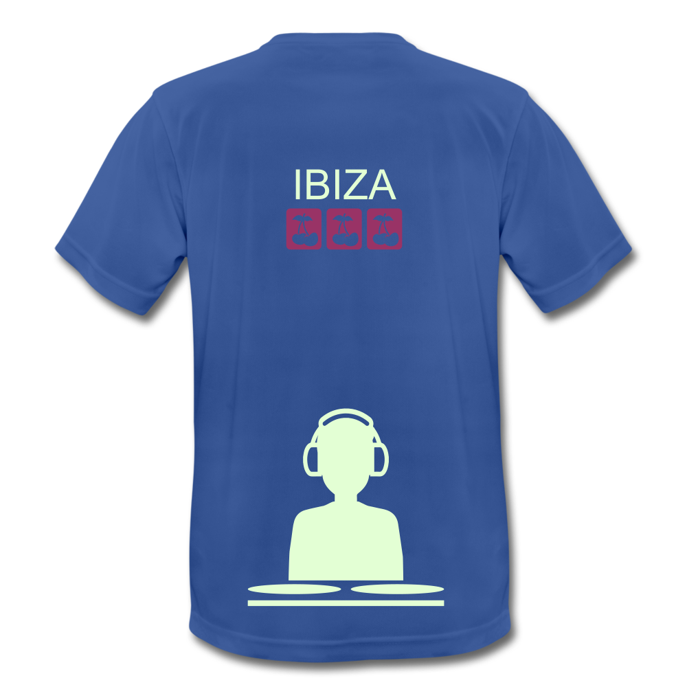 IBIZA DJ Party T-Shirt atmungsaktiv & leuchtend - Royalblau