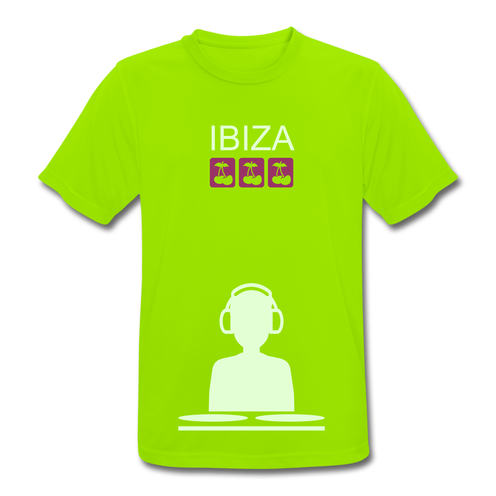 IBIZA DJ Party T-Shirt atmungsaktiv & leuchtend - Neongrün