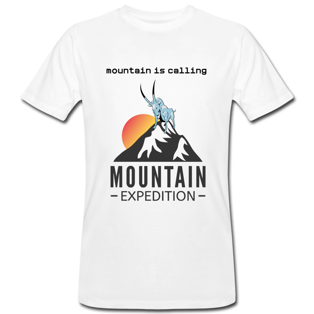 mountain is calling - men Bio-T-Shirt - Weiß
