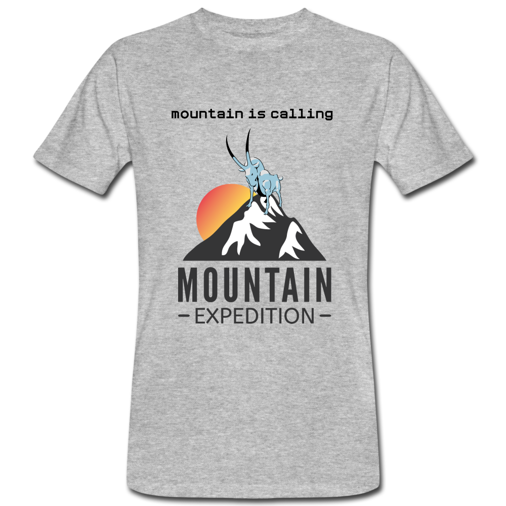 mountain is calling - men Bio-T-Shirt - Grau meliert