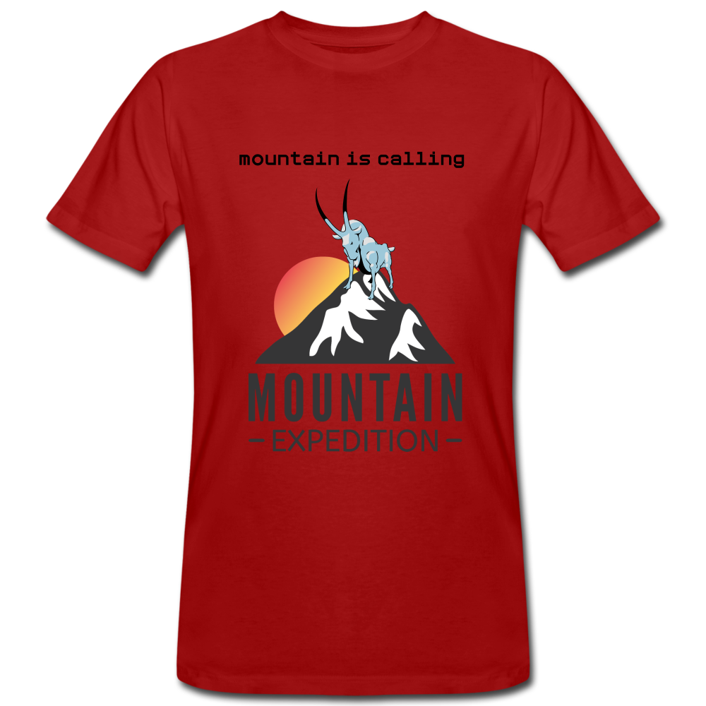 mountain is calling - men Bio-T-Shirt - Dunkelrot