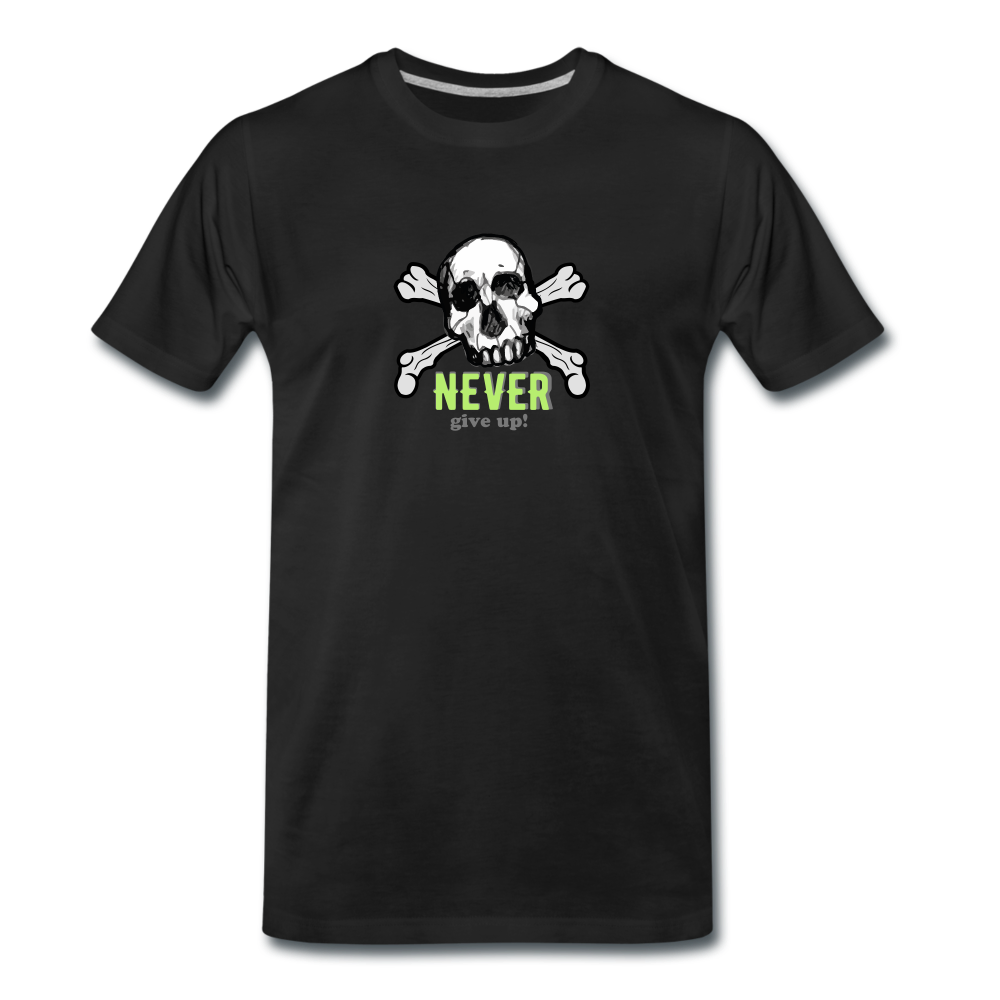 Never give up - Totenkopf T-Shirt men - Schwarz