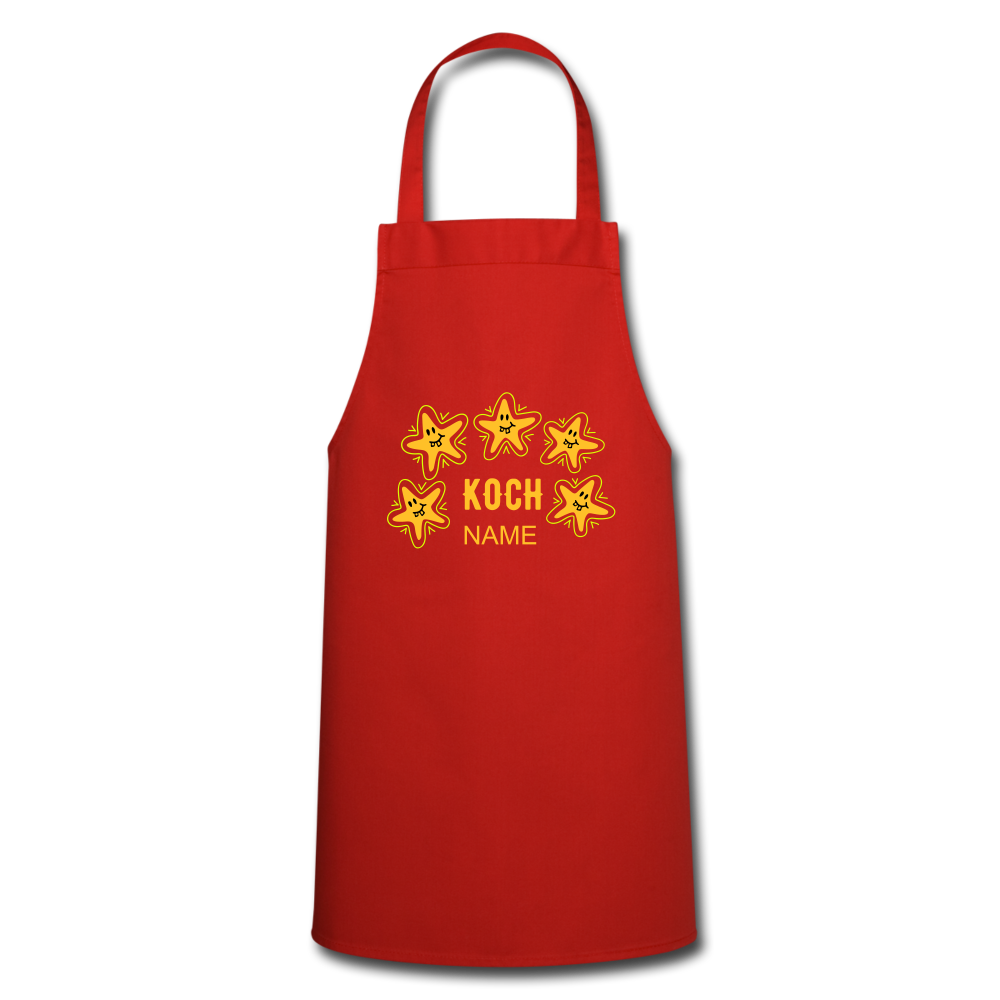 Schürze ⭐⭐⭐⭐⭐-Koch mit Name - personalisierbar - Rot