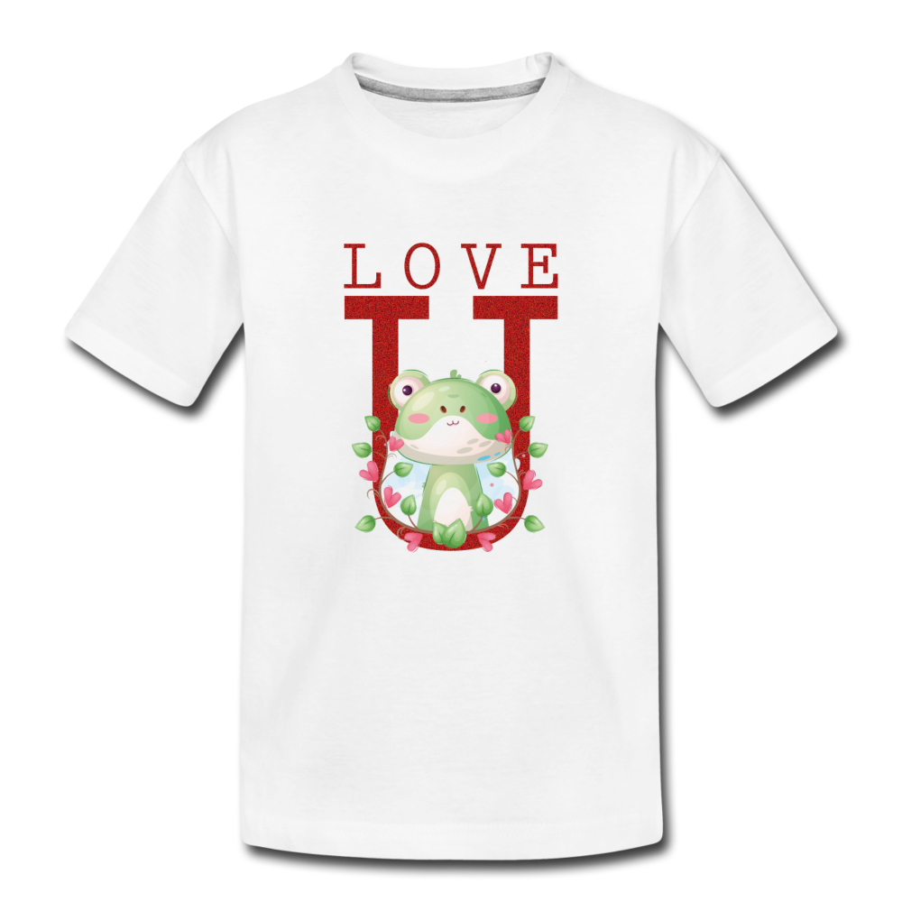 Love U Frog Teenager T-Shirt - Weiß